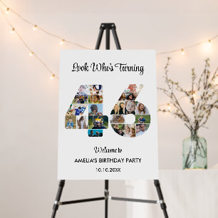 46th Birthday Party Number 46 Photo Collage Foam Board