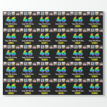 [ Thumbnail: 46th Birthday: Rainbow “46“; Custom Photos & Name Wrapping Paper ]