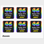 [ Thumbnail: 46th Birthday: Rainbow Spectrum # 46, Custom Name Sticker ]