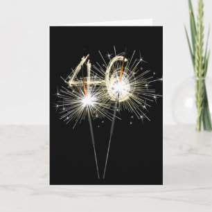 46th Birthday Sparklers on Black  Card