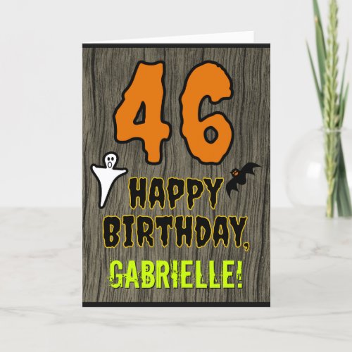 46th Birthday Spooky Halloween Theme Custom Name Card