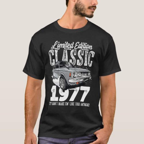 46th birthday Vintage Classic Car 1977 B day 46 ye T_Shirt