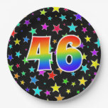 [ Thumbnail: 46th Event: Bold, Fun, Colorful Rainbow 46 Paper Plates ]