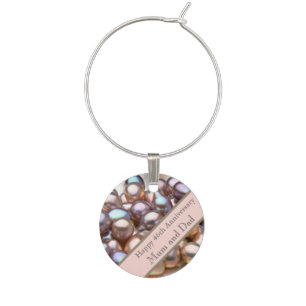 46th Wedding Anniversary Ceramic Ornament Wine Charm