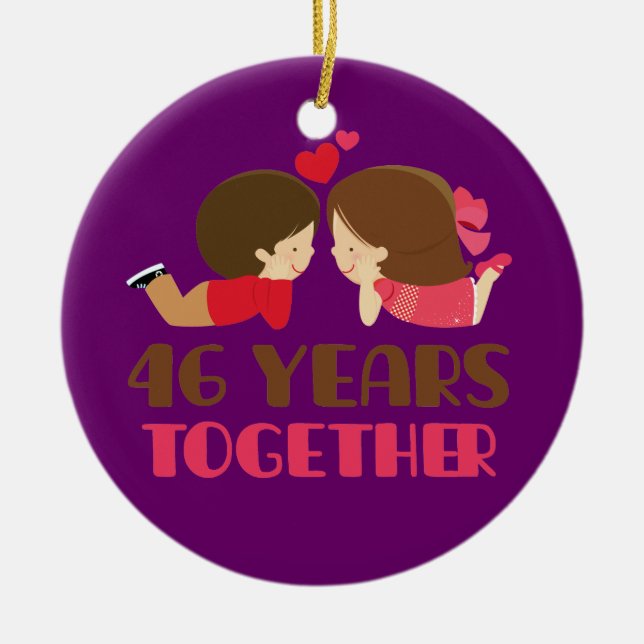 46th Wedding Anniversary Gift For Her Ceramic Ornament (Front)
