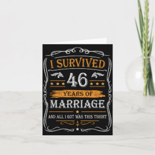 46th Wedding Anniversary Shirt Couples Husband Wif Card