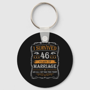 46th Wedding Anniversary Shirt Couples Husband Wif Keychain