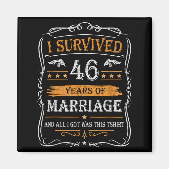 46th Wedding Anniversary Shirt Couples Husband Wif Magnet (Front)