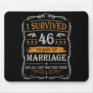 46th Wedding Anniversary Shirt Couples Husband Wif Mouse Pad