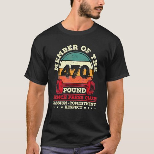 470 Pound Bench Press Weight Training Powerlifter  T_Shirt