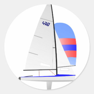 470 Racing Sailboat onedesign Olympic Class Classic Round Sticker