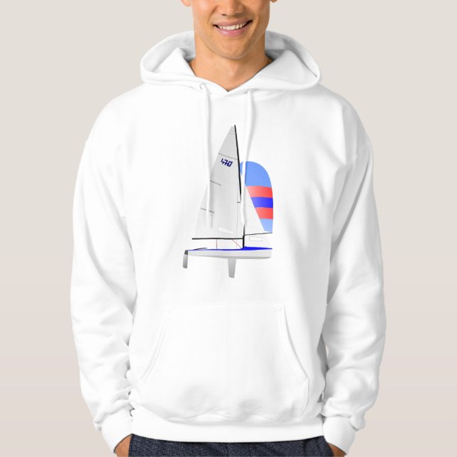 470 Racing Sailboat onedesign Olympic Class Hoodie (Front)
