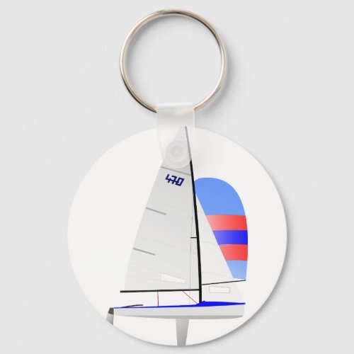 470  Racing Sailboat onedesign Olympic Class Keychain