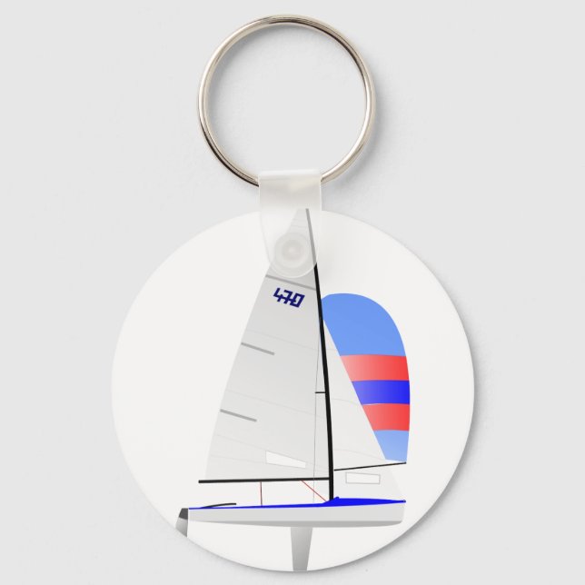 470  Racing Sailboat onedesign Olympic Class Keychain (Front)