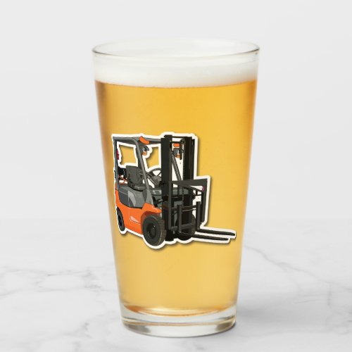 473 ml pint glass with forklift design _ perfect