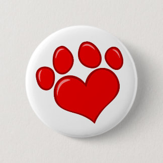 4782 RED HEART PAWS CAUSES ANIMALS LOVE CARING MOT BUTTON