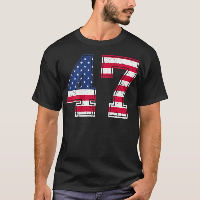 47 Birthday Shirt Usa Flag Sports Team Jersey Back (Front)