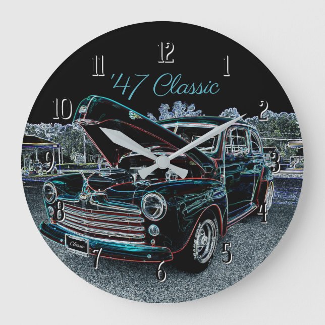'47 Classic Automobile Round Wall Clock (Front)