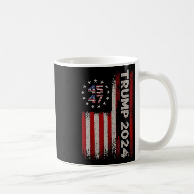 47 Donald Trump 2024 American Flag 2024 Election  Coffee Mug (Right)