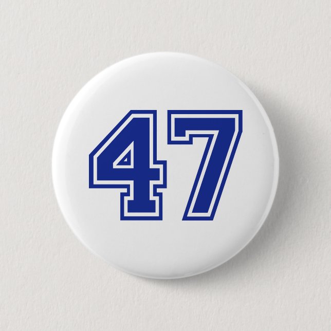 47 - number pinback button (Front)