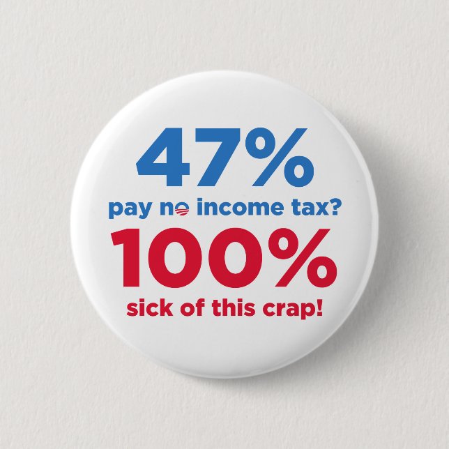 47% Pay No Taxes? Pinback Button (Front)
