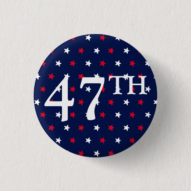 47 President red white navy blue stars patriotic Button (Front)