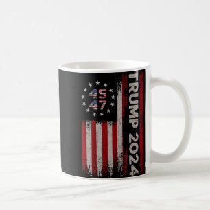 47 Trump 2024 American Flag Coffee Mug