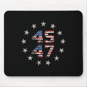 47 Trump 2024 American Flag (on Back) 1 Mouse Pad