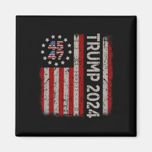 47 Trump 2024 American Flag (on Back) Magnet