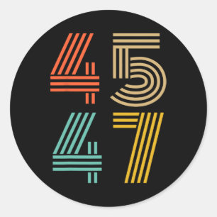 47 Trump 2024 For President 4547 Classic Round Sticker