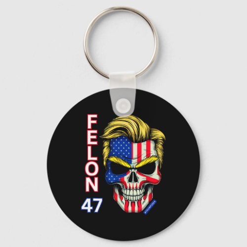 47 _ Trump 2024 _ Skull _ Convicted  _ Landslide  Keychain