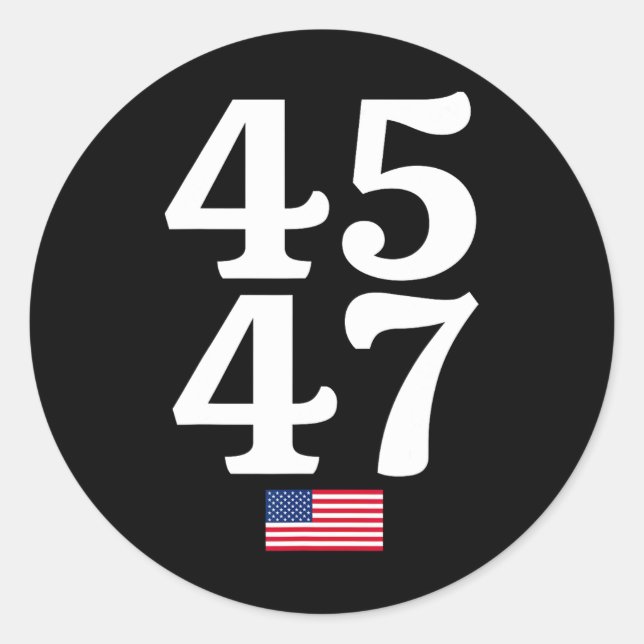 47 Trump 2024 Usa American Flag  Classic Round Sticker (Front)