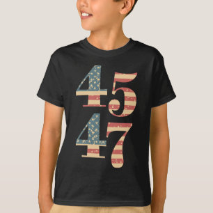 47 Trump 2024 Vintage Flag Support Trump 45 47 Wom T-Shirt