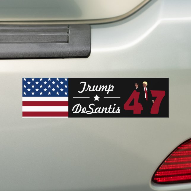 47 Trump Desantis 2024 Bumper Sticker (On Car)