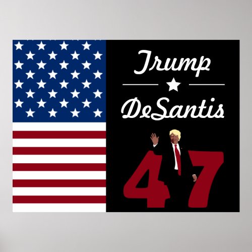 47 Trump Desantis 2024 Postcard Poster