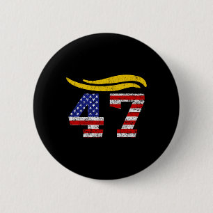 47 Trump Hair Vintage  Button