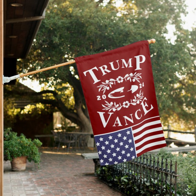47 Trump J. D. Vance 2024 House Flag (In SItu)