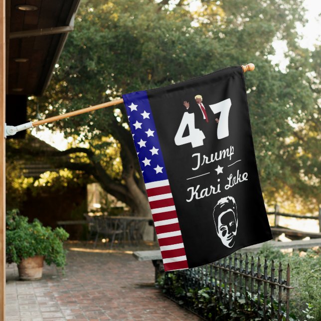 47 Trump Kari Lake 2024 House Flag (In SItu)