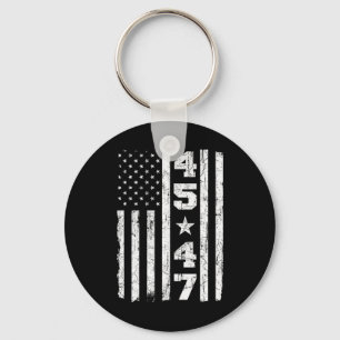 47 Trump Vintage Usa Flag 2024 President Election Keychain