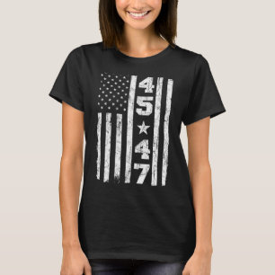 47 Trump Vintage Usa Flag 2024 President Election  T-Shirt
