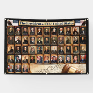 47 US Presidents with Donald Trump Outdoor Banner 