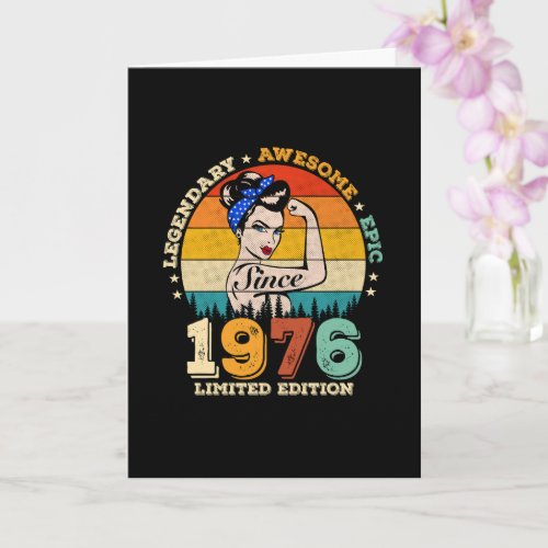 47 Year Old 1976 Vintage Gift Women 47th Birthday Card
