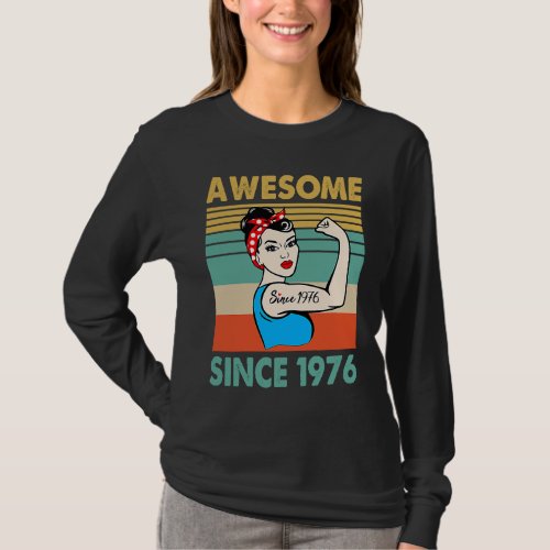 47 Year Old Awesome Since 1976 47th Birthday T_Shirt