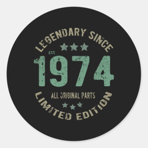 47 Year Old Bday Legend 47th Birthday Classic Round Sticker