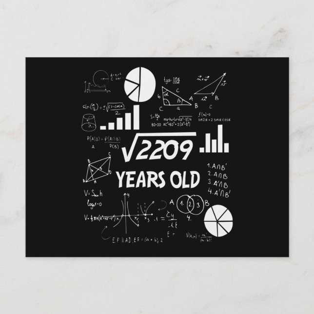 47 Year Old Bday Math Teacher 47th Birthday Gift Postcard (Front)