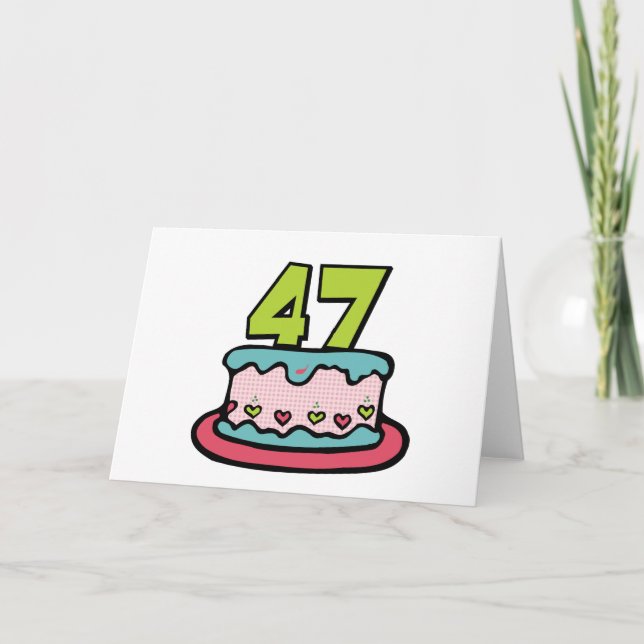 47 Year Old Birthday Cake Card (Front)