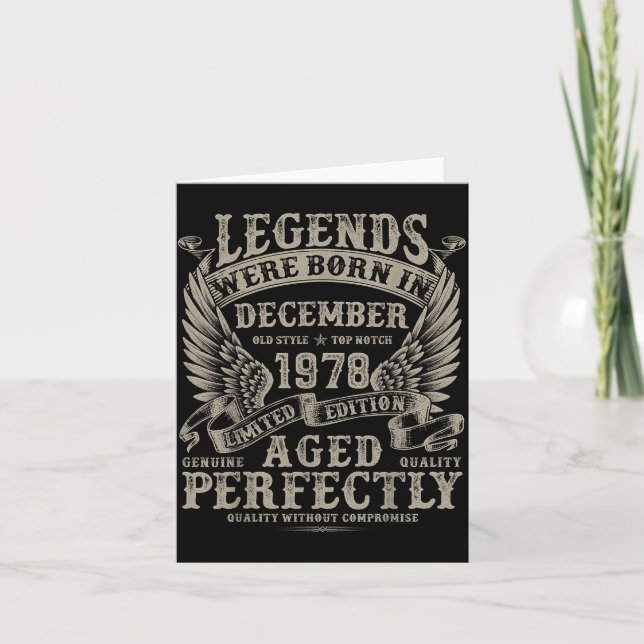 47 Year Old Birthday For Men December 1978 Bday  Card (Front)