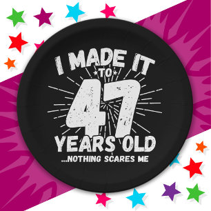 47 Year Old Sarcastic Meme Funny 47th Birthday Paper Plates