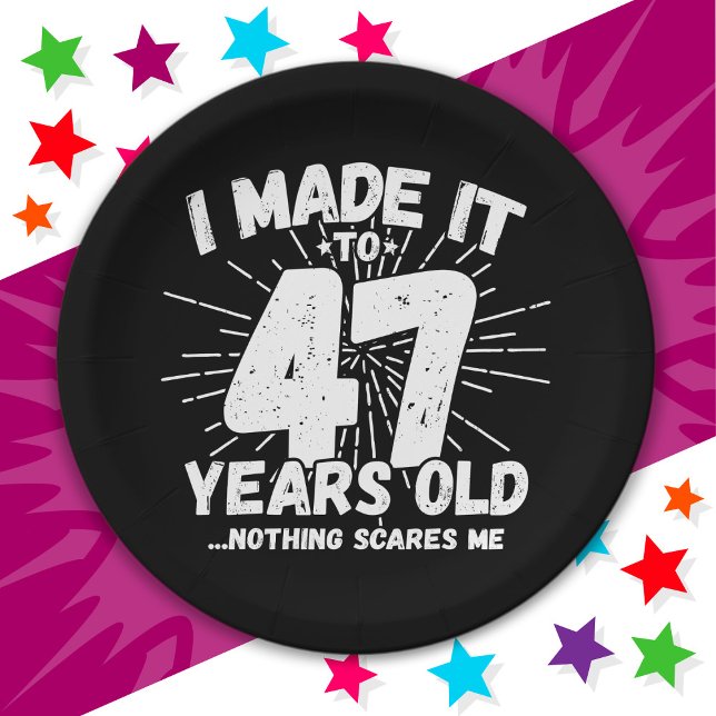 47 Year Old Sarcastic Meme Funny 47th Birthday Paper Plates (Creator Uploaded)