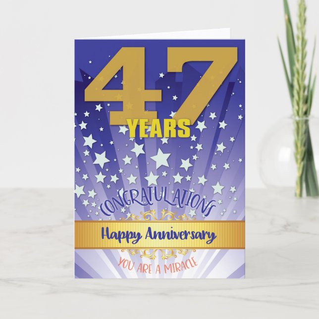 47 Year Recovery Anniversary Bold Numeral Card (Front)